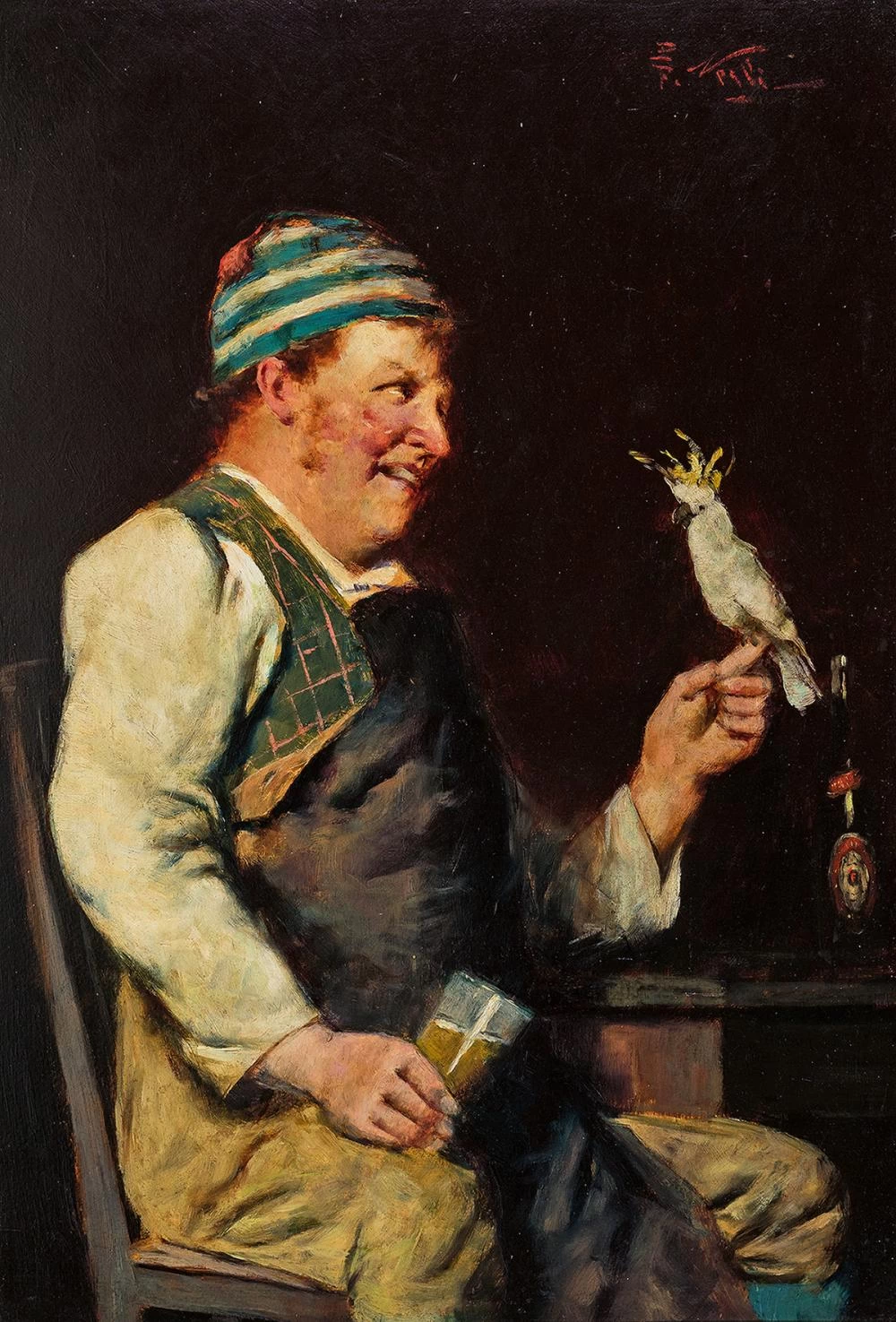 Uomo con birra e cacatua, 1889